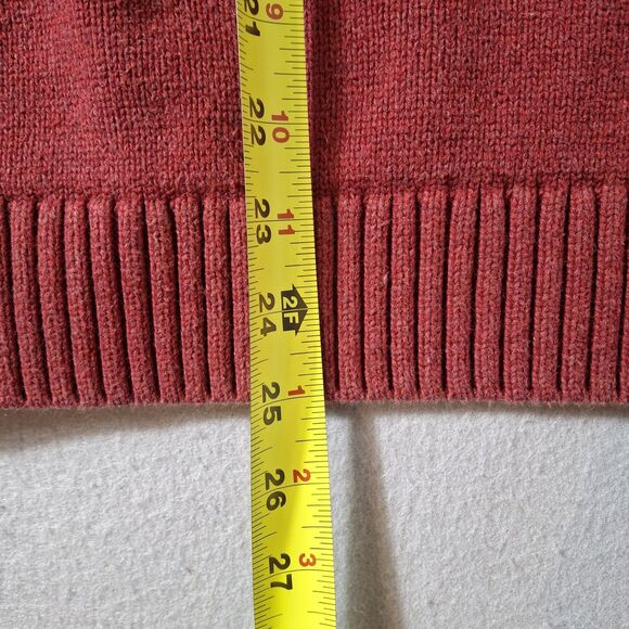 LL Bean Sweater Mens Large Red 1/4 Knit Zip Mock Neck LS Pullover Stretch 287736 - Picture 5 of 6